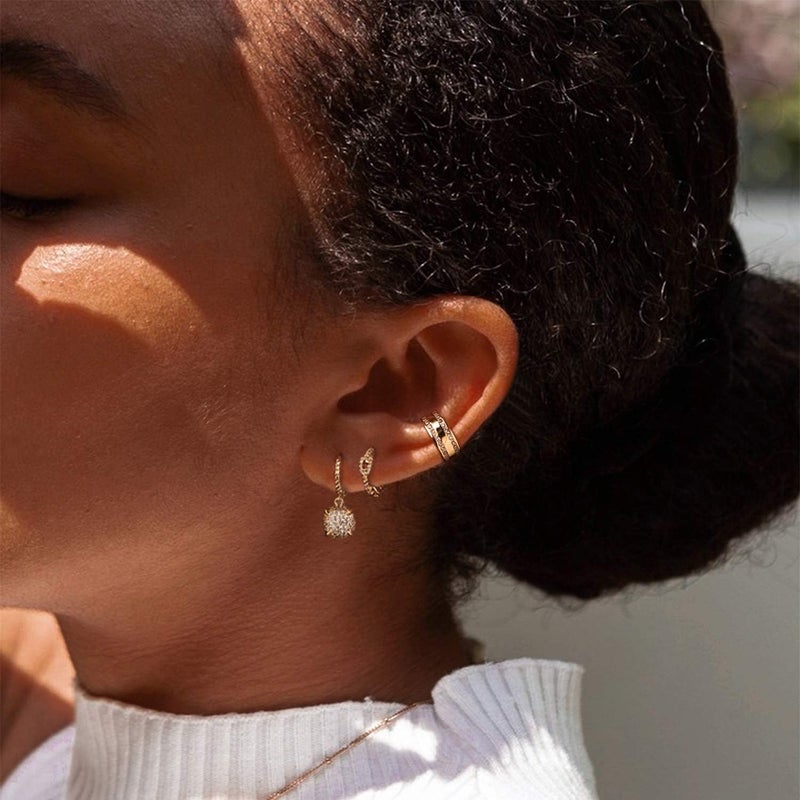 MYEARS Women Ear Cuff Earring Gold Non Pierced Ear Cartilage Clip on Wrap Hoop 14K Gold Filled Tiny Boho Beach Simple Minimalist Delicate Handmade Hypoallergenic Jewelry Gift-Sold as Single/Pair - Image 2